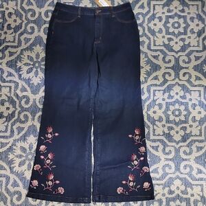 Princess Highway Boho Floral Embroidered Jeans -Size 14AUS